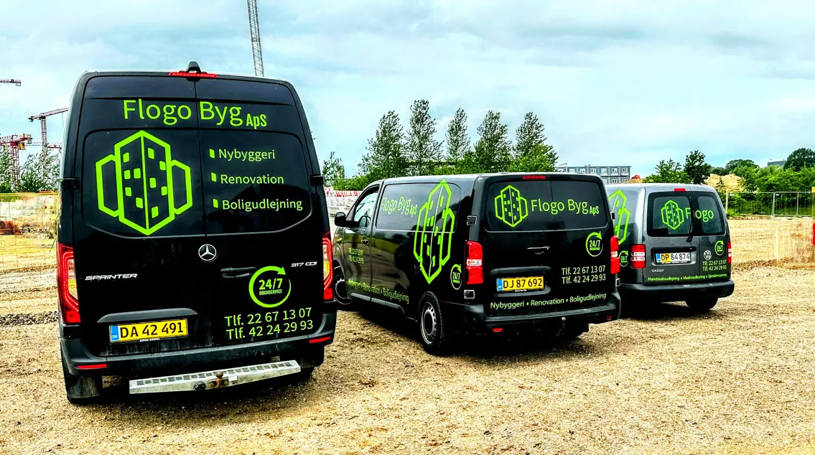 Flogo Byg-mandskab på sjællandsk byggeplads